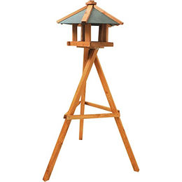 Siena Garden Vogelhaus Pepe mit Ständer aus FSC Kiefernholz in Braun – Bild 1 von 2