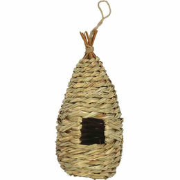 SIENA GARDEN Wildvogel Nisttasche ZOE aus Naturmaterial in Beige und Natur Ø12x24 cm – Bild 1 von 6