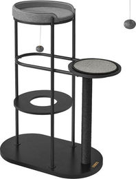 Signature Home Richkat Kratzbaum für Katzen in Schwarz mit Metallrohren, Sisalstange und Kissen, 80 x 43 x 111 cm – Bild 1 von 2