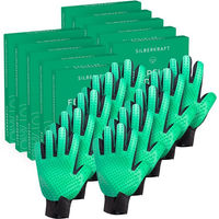 Produktbild von SILBERKRAFT Fellpflegehandschuh Bürste aus Gummi in Grün