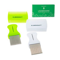 Produktbild von Silberkraft Läusekamm 4er Set aus Edelstahl für Hunde, Katzen und Haustiere zur Entfernung von Flöhen, Zecken und Läusen - 4 x 1 Stk.