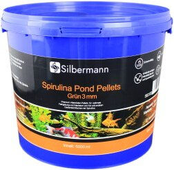 Silbermann Spirulina Pond Pellets Teichfutter für Koi und Goldfische 3 mm 5 l - 5 kg – Bild 1 von 4