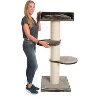 Produktbild von Silecomplaza JAMAXX XXL Kratzbaum für große Katzen 155cm Grau-Braun mit extra-starkem Stamm und Plüsch