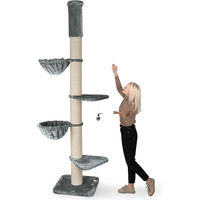 Produktbild von Silecomplaza Kratzbaum Leonardo XXL Deckenhoch aus Holz und Sisal in Grau für große Katzen wie Maine Coons und Ragdolls