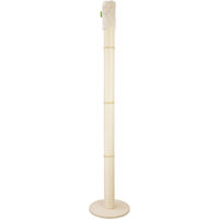 Produktbild von Silecomplaza Woody Deckenspanner Kratzbaum für Katzen mit 12 cm Sisalstämmen in Sandgrau und Creme Edelplüsch (270-280 cm)