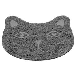 Silikon Napfunterlage für Katzen in Grau mit Motiv Kopf – Bild 1 von 2