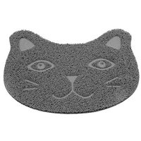 Produktbild von Silikon Napfunterlage für Katzen in Grau mit Motiv Kopf
