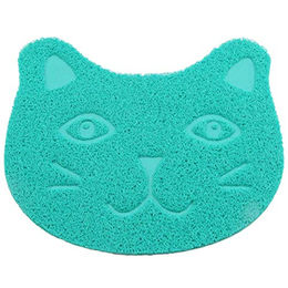 Silikon Napfunterlage für Katzen in Türkis mit Motiv Kopf – Bild 1 von 2