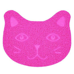 Silikon Napfunterlage für Katzen mit Katzenkopf Motiv in Pink - 30 cm – Bild 1 von 7