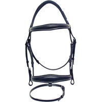 Produktbild von Silver Crown Cavaletti Trense ohne Zügel aus Leder für Vollblut in Schwarz und Silber