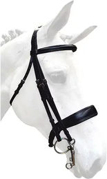 Produktbild von Silver Crown Grand Tour Reitzaum und Zügel Set aus genähtem Leder in Schwarz