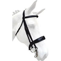 Produktbild von Silver Crown Grand Tour Reitzaum und Zügel Set aus genähtem Leder in Schwarz