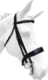 Produktbild von Silver Crown Grand Tour Reitzaum und Zügel Set aus genähtem Leder in Schwarz