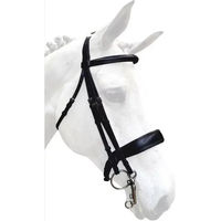 Produktbild von Silver Crown Grand Tour Reitzaum und Zügel Set aus genähtem Leder in Schwarz