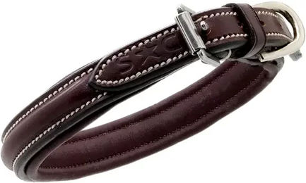 Produktbild von Silver Crown Hundehalsband Fairway aus Leder in Braun und Silber für erwachsene Hunde