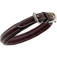 Produktbild von Silver Crown Hundehalsband Fairway aus Leder in Braun und Silber für erwachsene Hunde