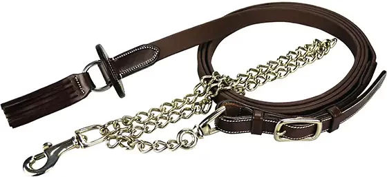 Produktbild von Silver Crown Longe zum Vorzeigen aus Leder in Braun für Vollblut