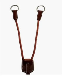 Produktbild von Silver Crown Martingalgabel aus Leder und Seil in Braun für Warmblut Pferde