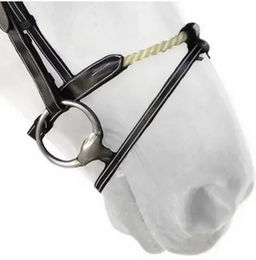 Produktbild von Silver Crown Reithalfter aus Seil in Schwarz und Silber für Warmblut