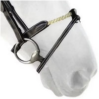 Produktbild von Silver Crown Reithalfter aus Seil in Schwarz und Silber für Warmblut