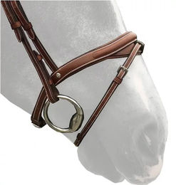 Produktbild von Silver Crown Reithalfter Flash Half Moon aus Leder in Braun