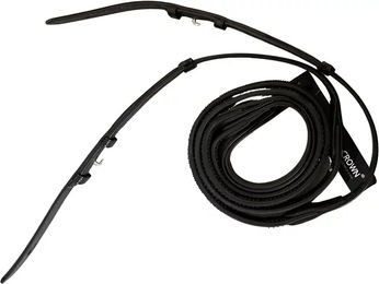 Produktbild von Silver Crown V-Grip Zügel für Pferde aus Leder in Schwarz