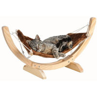 Produktbild von Silvio Design Cat Relax Katzen-Hängematte aus Holz in Braun ca. 70x35x30 cm