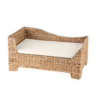 Produktbild von Silvio Design Heimtier Ottomane Hundekissen und Katzenkissen mit Kissen Bananenblatt Natur Weiß Beige