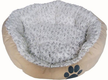 Silvio Design Hundebett Kuschelsofa Snow Beige Plüsch Größe L – Bild 1 von 2