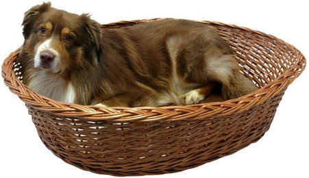 Silvio Design Hundekorb aus Weide mit Kissen Natur und Braun 107 cm – Bild 1 von 3