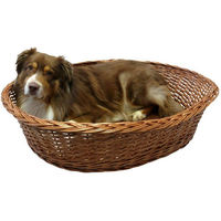 Produktbild von Silvio Design Hundekorb aus Weide mit Kissen Natur und Braun 107 cm