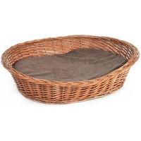 Produktbild von Silvio Design Hundekorb aus Weide mit Kissen Natur und Braun 70 cm