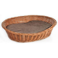 Produktbild von Silvio Design Hundekorb aus Weide natur mit braunem Kissen