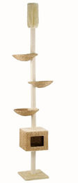 Produktbild von Silvio Design Katzen-Kletterbaum Casa mit Deckenspanner beige 36x70x260 cm aus Naturmaterial