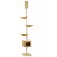 Produktbild von Silvio Design Katzen-Kletterbaum Casa mit Deckenspanner beige 36x70x260 cm aus Naturmaterial