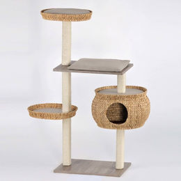 Silvio Design Katzen-Kletterbaum Cosy mit Sanremodekor und Kissen in Sand, ca. 36x110x135 cm – Bild 1 von 1