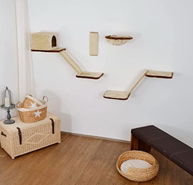 Silvio Design Katzen-Kletterwand Beige 8-teilig mit Sisal – Bild 1 von 2