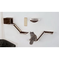 Produktbild von Silvio Design Katzen-Kletterwand mit Kratzbrett aus Sisal 8-teilig grau