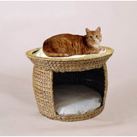 Produktbild von Silvio Design Katzen Korbturm Wasserhyazinthe natur-wollweiß B53 x T53 x H37 cm