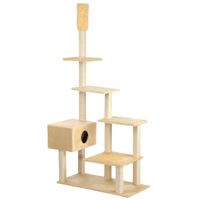 Produktbild von Silvio Design Katzen Kratzbaum Big House mit Deckenspanner beige aus Sisal B120xT75xH230-260cm