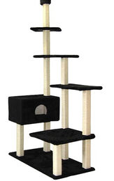 Produktbild von Silvio Design Katzen Kratzbaum Big House mit Deckenspanner Schwarz aus Sisal Maße B120xT75xH230-260cm
