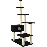 Produktbild von Silvio Design Katzen Kratzbaum Big House mit Deckenspanner Schwarz aus Sisal Maße B120xT75xH230-260cm