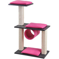 Produktbild von Silvio Design Katzen-Kratzbaum Cosy mit Sisal und Kissen in Anthrazit und Pink, 36x80x86 cm