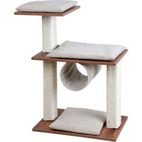 Produktbild von Silvio Design Katzen-Kratzbaum Cosy mit Walnussdekor und Kissen in Sand, 36x80x86 cm