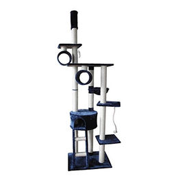 Produktbild von Silvio Design Katzen-Kratzbaum Mikesch aus Plüsch in Blau, ca. 60x80x250 cm