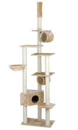 Produktbild von Silvio Design Katzen Kratzbaum mit Deckenspanner in Beige aus Plüsch B60 x T80 x H230-260 cm