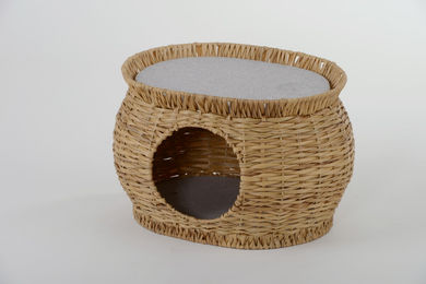 Produktbild von Silvio Design Katzen Kuschelhöhle Flynn Wasserhyazinthe-Imitat Braun Beige 50 x 40 x 30 cm