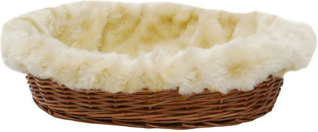 Produktbild von Silvio Design Katzenbett aus Weide mit Bezug beige 52x40x16 cm