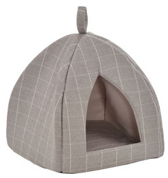 Produktbild von Silvio Design Katzenhöhle Alina grau mit waschbarem Wendekissen Maße 35x35x32 cm