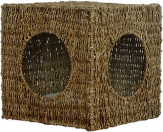 Silvio Design Katzenhöhle aus Heu und Gras in Natur Braun 33 x 33 x 33 cm – Bild 1 von 4